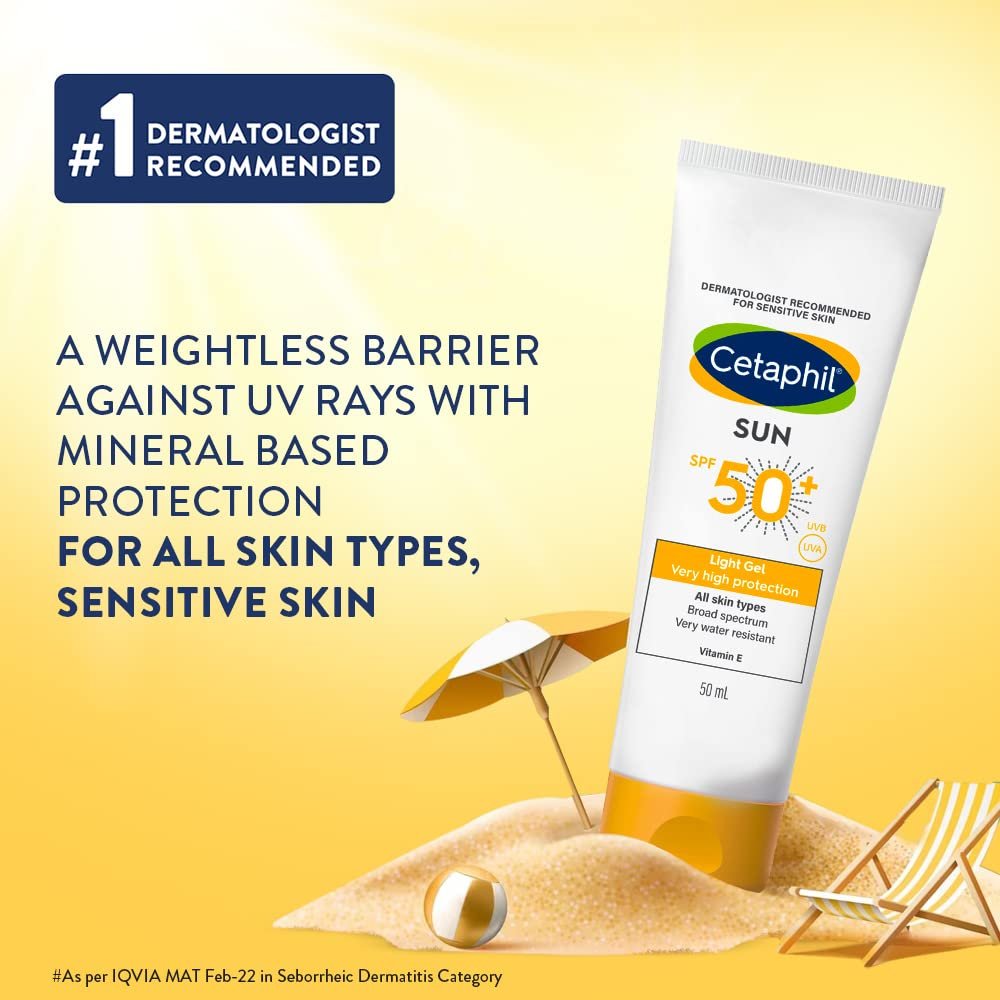 Cetaphil Sun SPF 50 Very High Protection Light Gel, White, 50 ml - Image 2