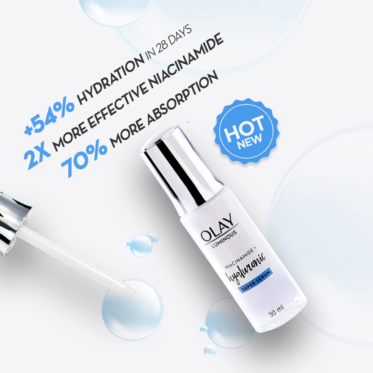 Olay Hyaluronic Face Super Serum with Niacinamide 30ml - Image 4