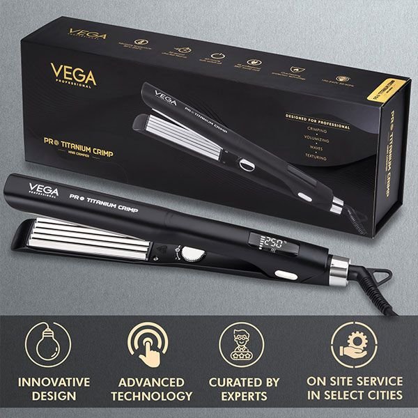 VEGA Professional Pro Titanium Crimp Titanium Hair Crimper - VPPMS-02 - Black - Image 6