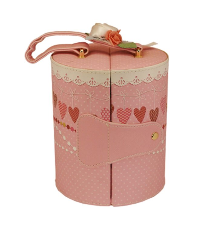 Round Pink Color Jewellery Organiser Box/Kit