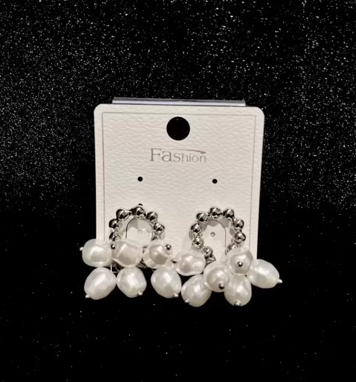 White Pearls Drops Earrings