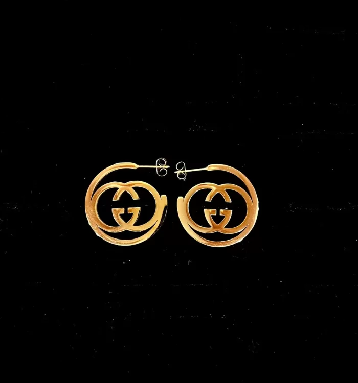 Shelly Exclusive GUCCI Design Rose Gold Plated Earring Hoops