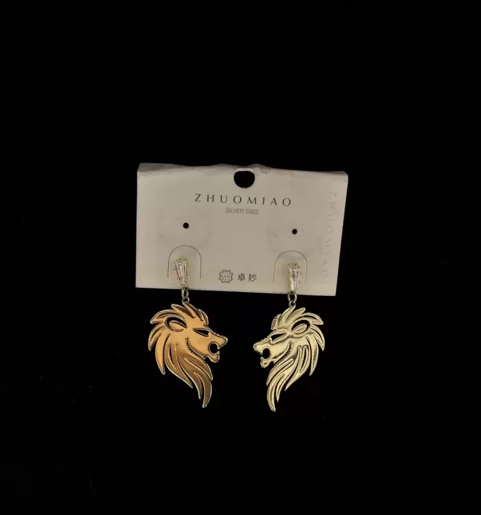 Earrings With Lion Design