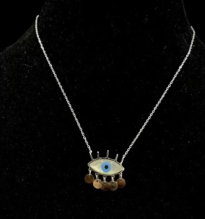 Evil Eye Silver Plated Pendant Necklace