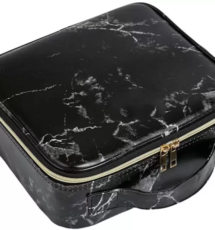 Newly Marble Look Makeup Vanity Kit Cosmetic Organiser Box – Black