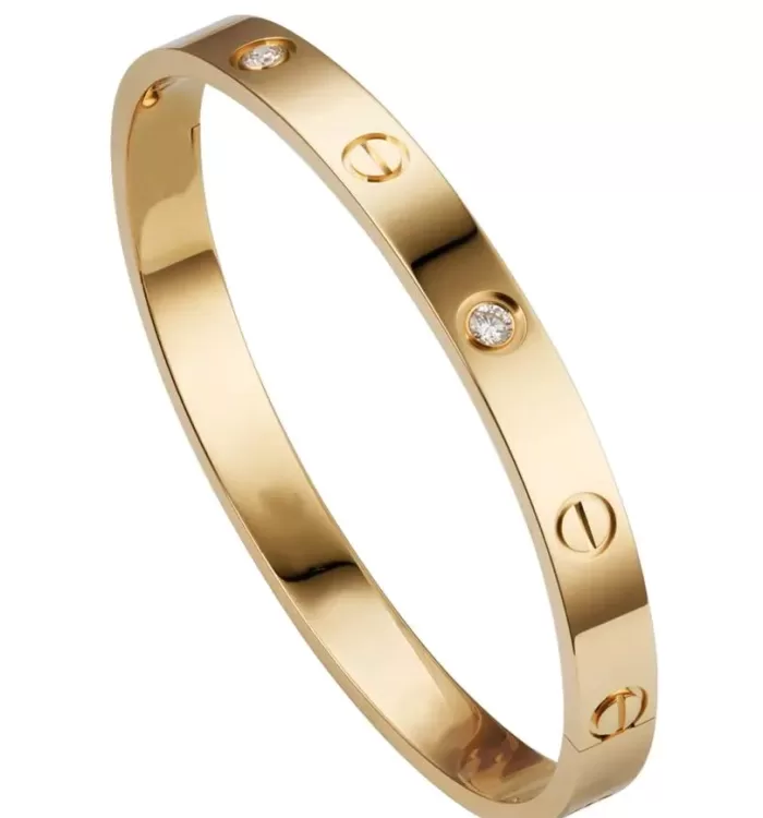 Premium Polish Cartier Concept Stone Bracelet – Golden