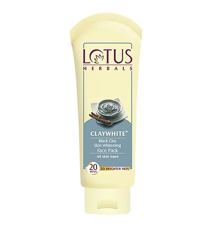 lotus herbals claywhite black clay skin whitening face pack