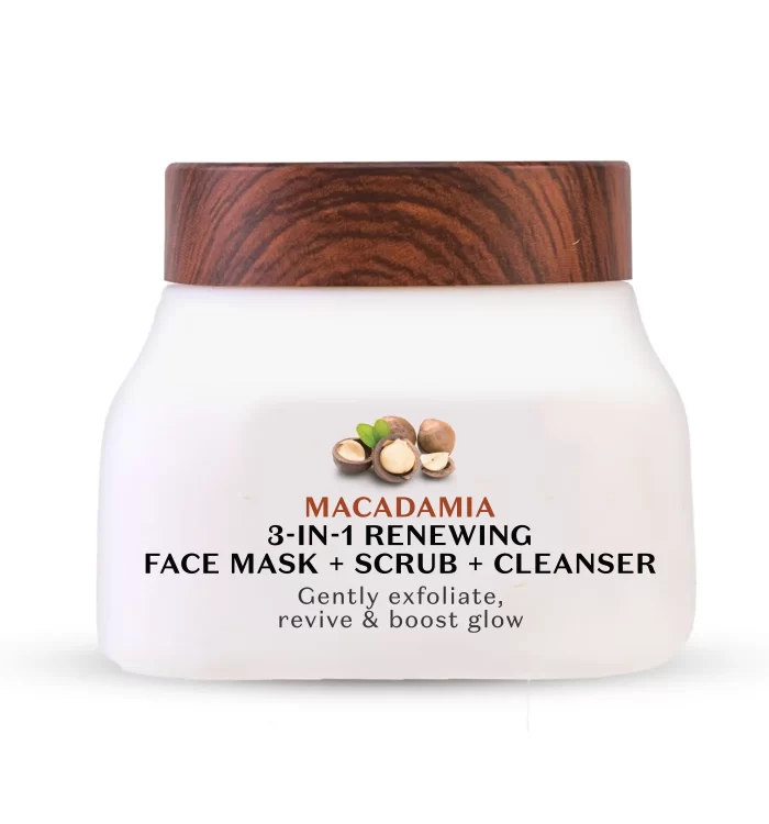 pure sense macadamia 3-in-1 renewing face mask+scrub+cleanser