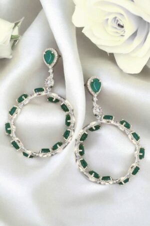 American Diamond Emerald Zirconia Hoops