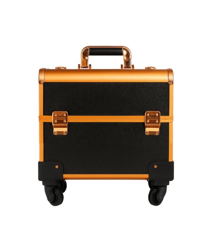 Rose Gold Aluminium Makeup Vanity Trolley – Black