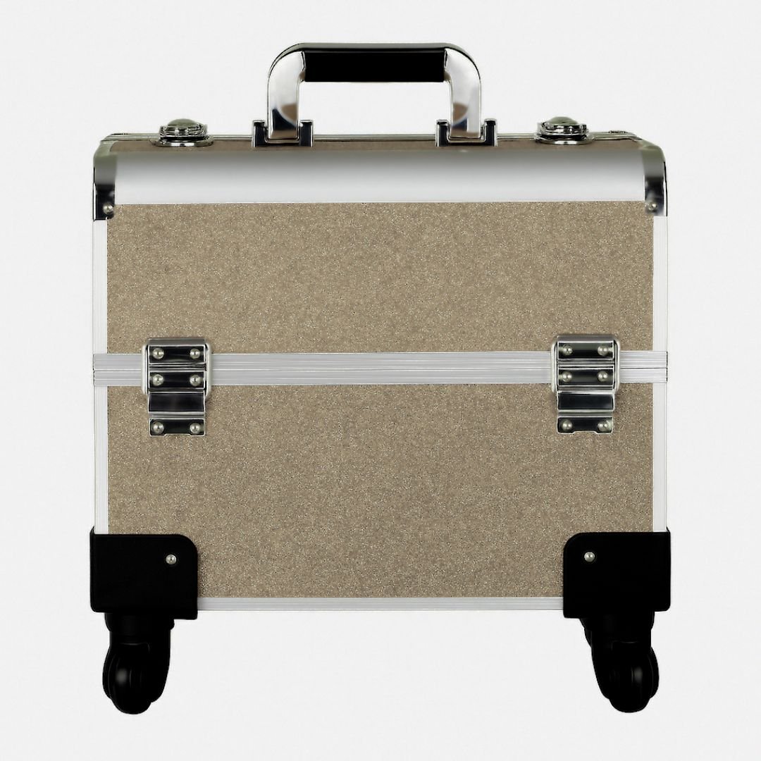 Aluminium Makeup Vanity Trolley – Golden Shimmer