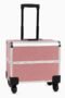 Aluminium Makeup Vanity Box with Wheels - Pink