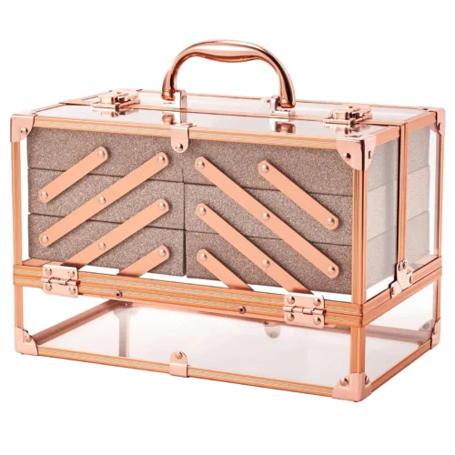 Rose Gold Transparent Makeup Vanity Case