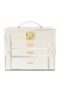 Luxury 3-Layer Jewellery Vanity Box with Mirror - Classic White