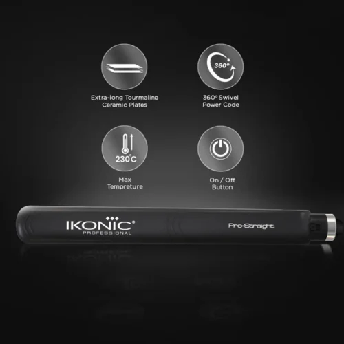 Ikonic Professional Pro Straight Black Hair Straightener - Image 5
