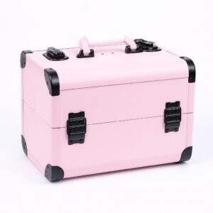 Makeup Vanity Box with Leather Finish - Pink