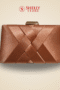 Elegant Bronze Satin Bridal Clutch