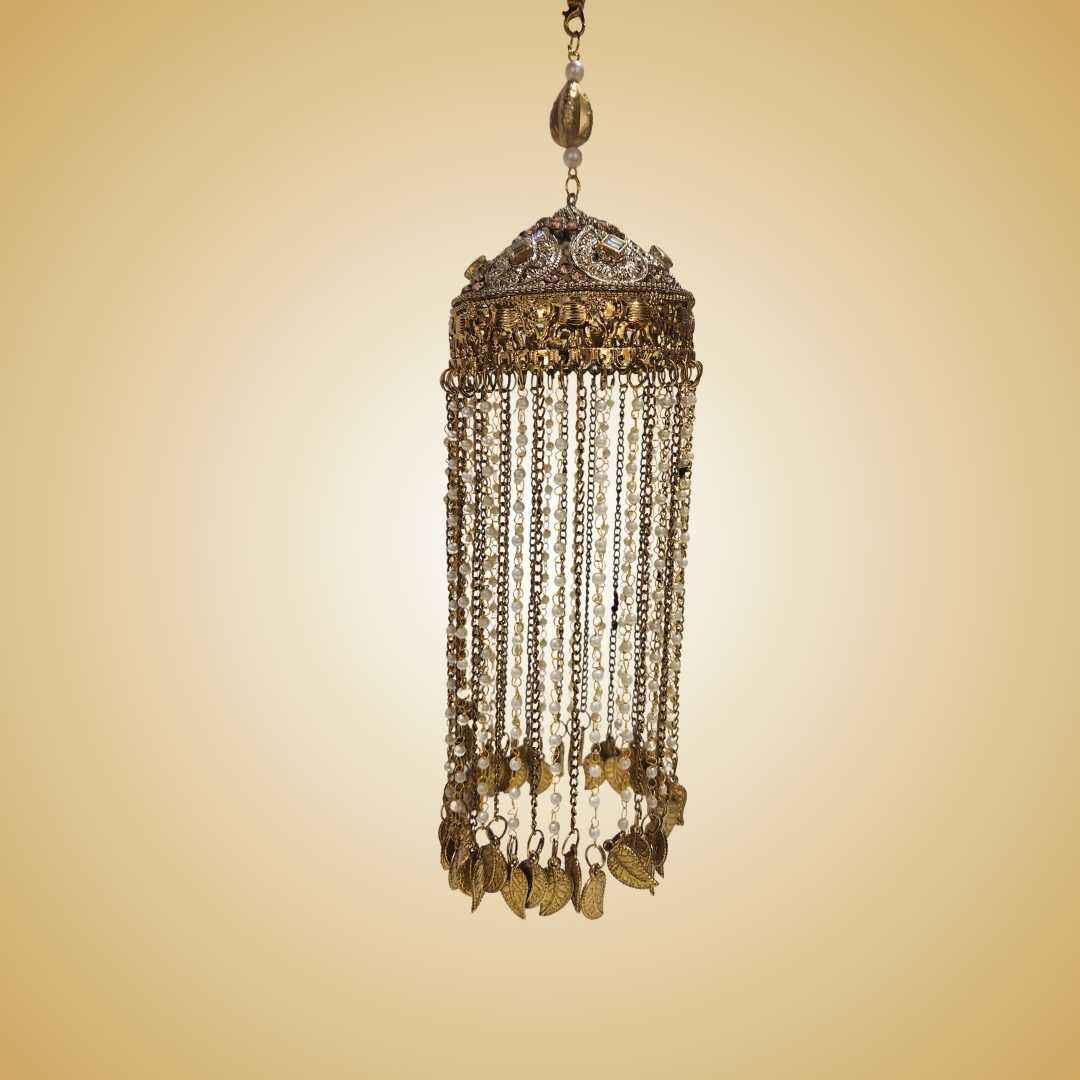 Elegant Gold Bridal Kalira with Hanging Chains - Image 2