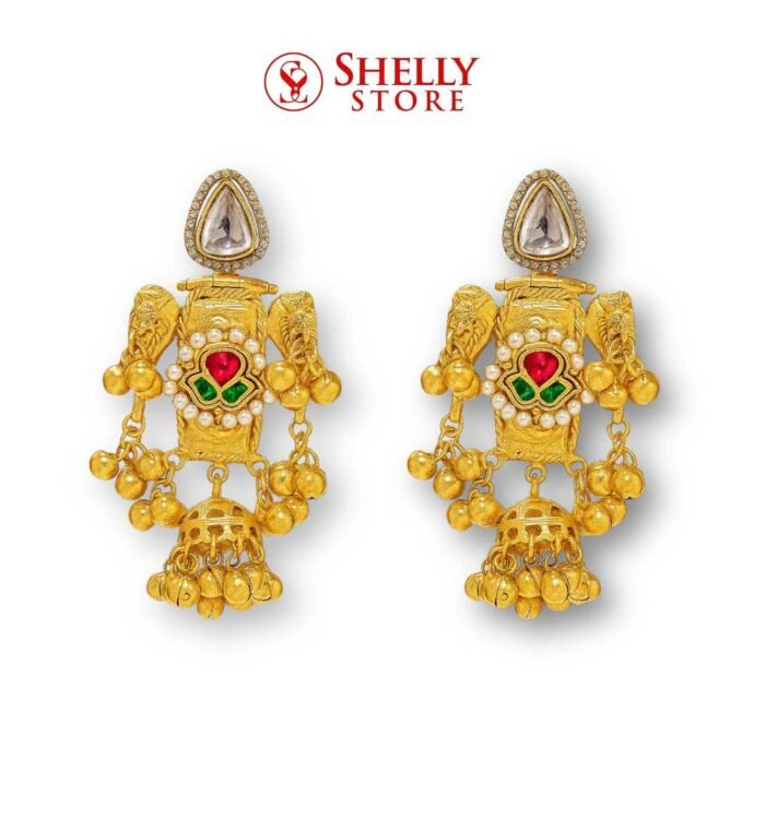 Traditional Gold Temple Earrings