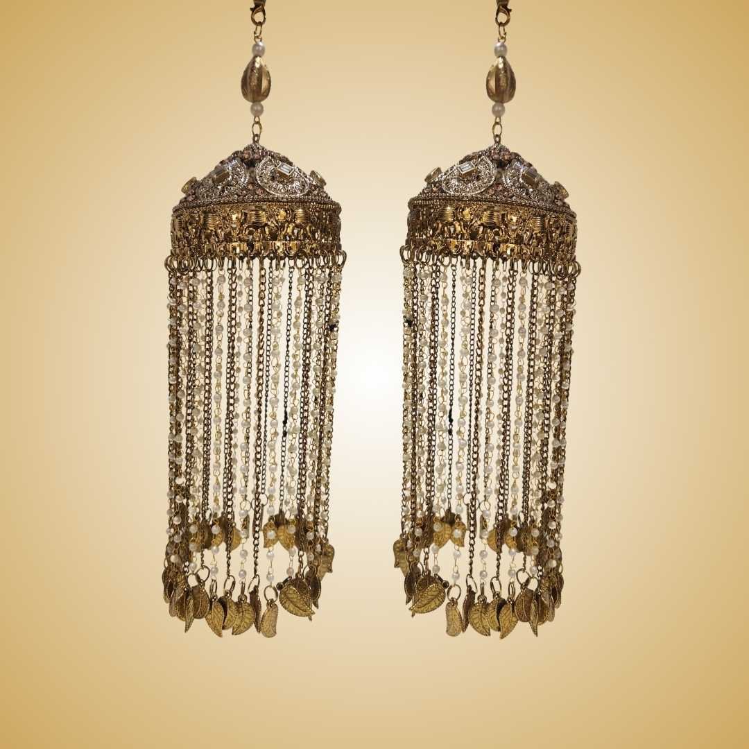 Elegant Gold Bridal Kalira with Hanging Chains