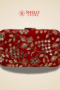 Red Mirror Work Bridal Clutch Purse with Gold Embroidery