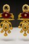 Traditional Red and Gold Drop Earrings