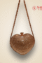 Heart-Shaped Golden Crystal Bridal Sling Bag
