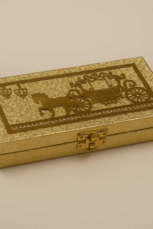 Golden Wedding Cash Box with Royal Carriage Design
