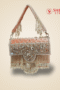 Peach Velvet Bridal Bag with Pearl and Crystal Embellishments