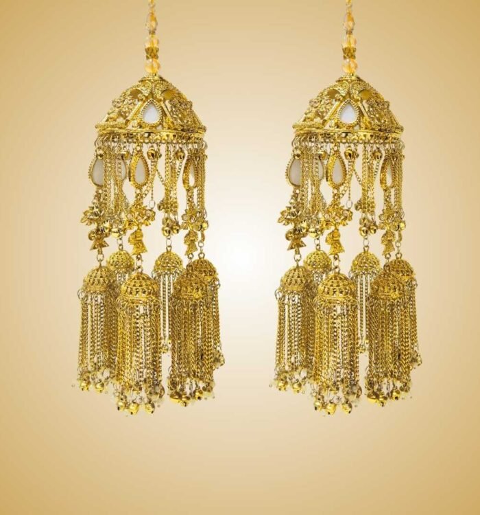 Royal Gold Bridal Kalira with Pearl and Stone Detailing