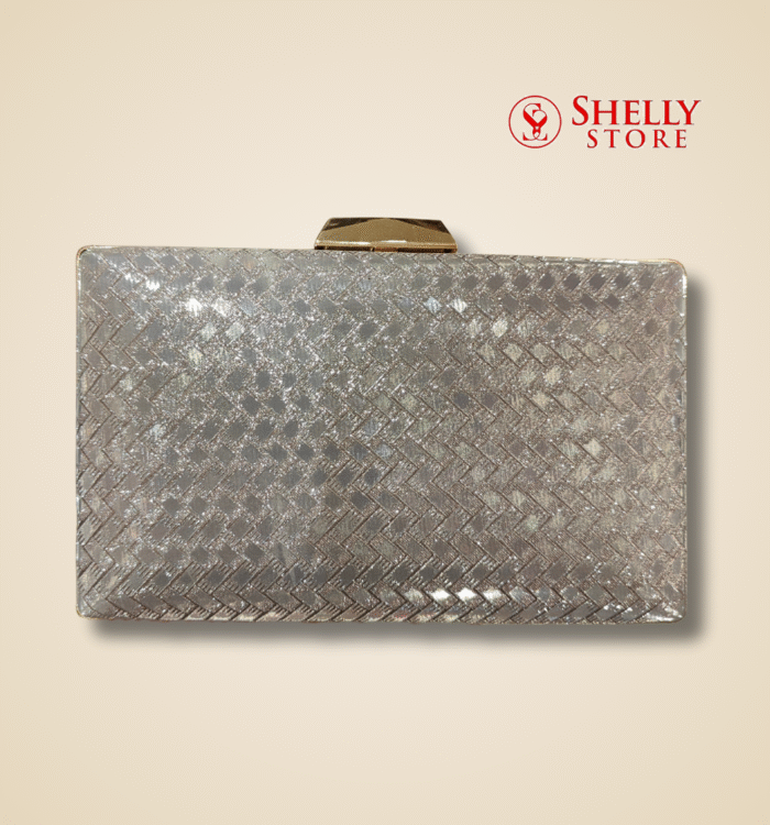 Silver Metallic Evening Clutch for Brides