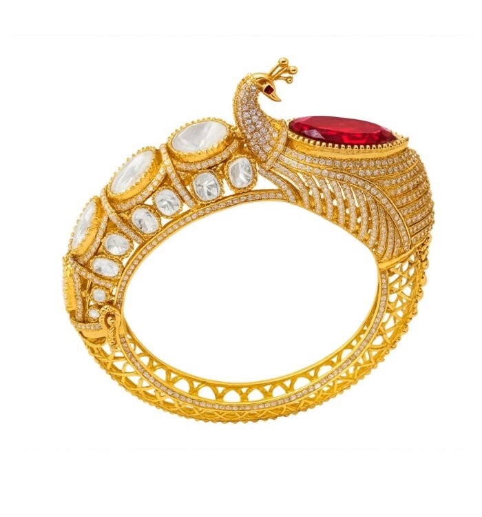 Peacock Ruby Majesty Kada Bracelet