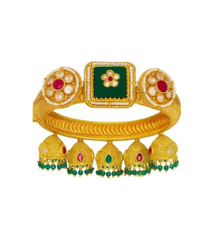 Classic Green Onyx Jhumka Bracelet
