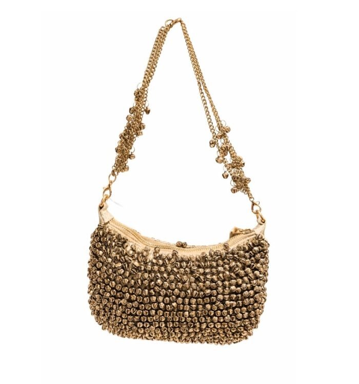 Golden Ghungroo Beaded Clutch Purse