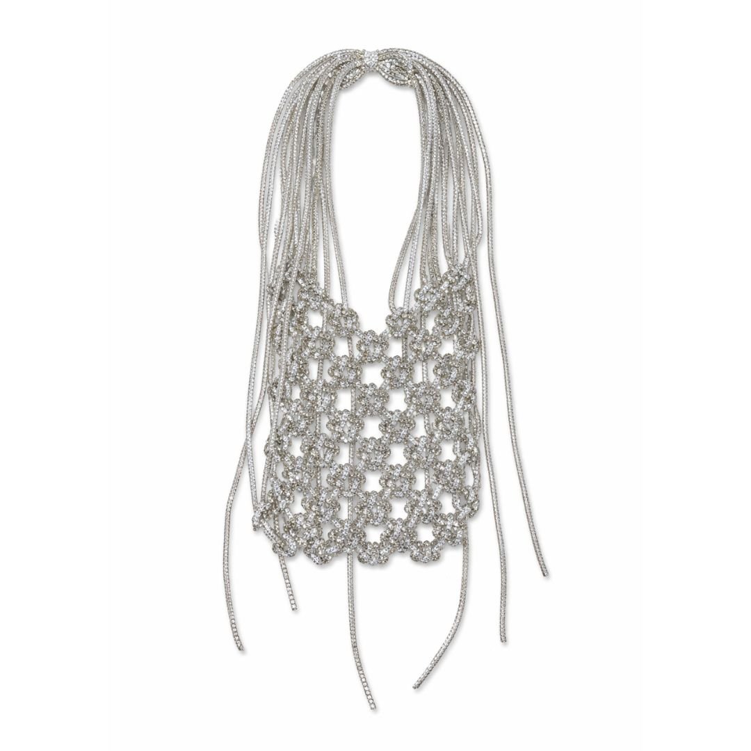Rhinestone Tassel Mobile Bag – Silver