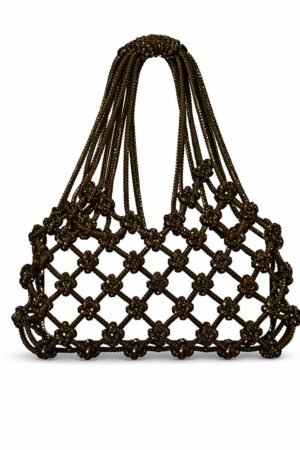 Luxury Rhinestone Beaded Mobile Purse - Charcoal