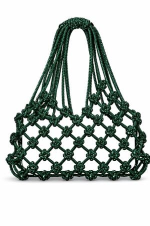 Luxury Rhinestone Beaded Mobile Bag - Green