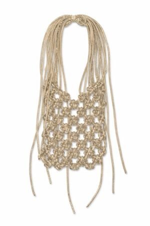 Rhinestone Tassel Mobile Bag - Golden