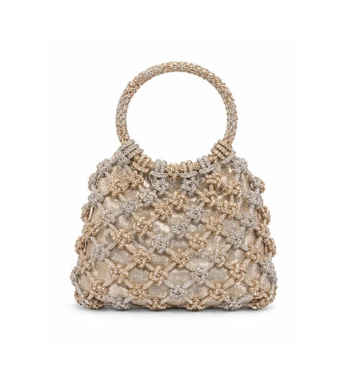 Rhinestone Party Clutch Bag – Golden Silver