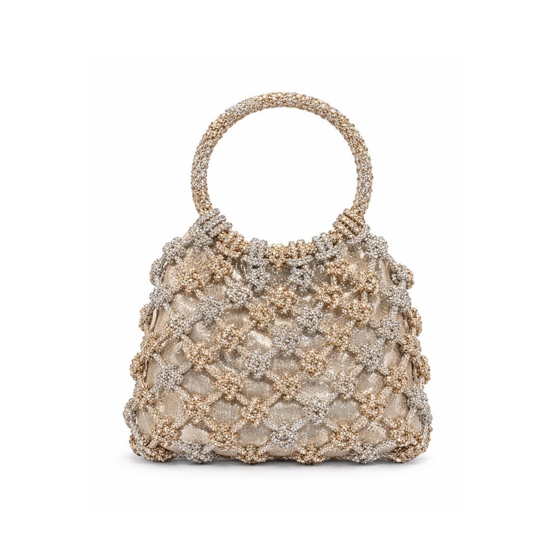 Rhinestone Party Clutch Bag – Golden Silver