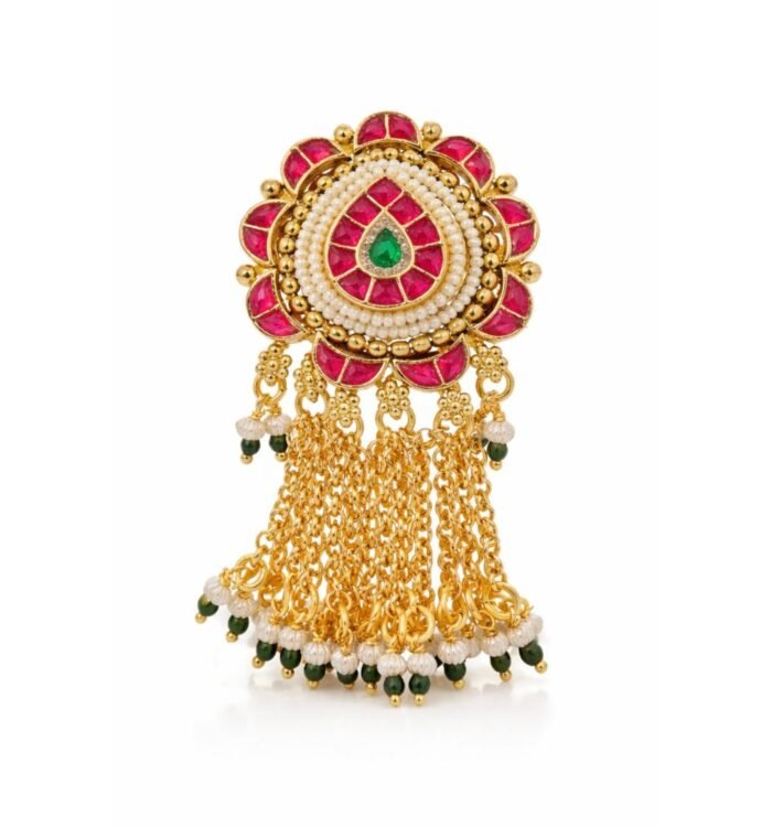 Heritage Golden Ring with Chain Hanging