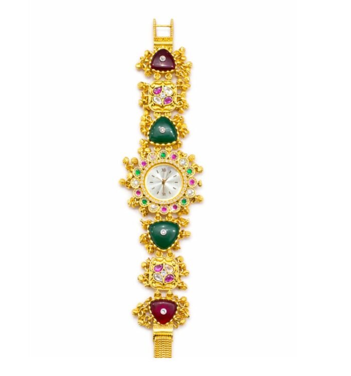 Heritage Jewelry Golden Watch – Green and Ruby
