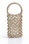 Rhinestone Beaded Mobile Purse Round Handle – Golden