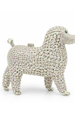 Crystal Evening Clutch - Silver Multicolor Dog