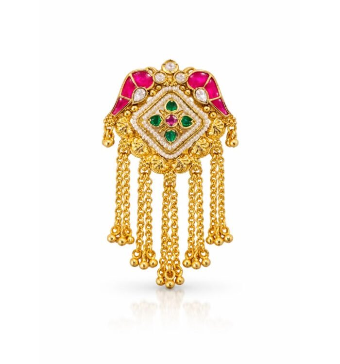 Heritage Kundan Ghungroo Drop Ring