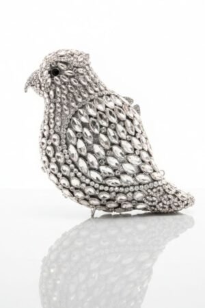 Crystal Evening Clutch - Silver Parrot