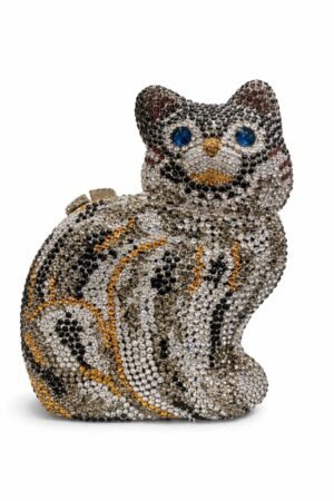 Designer Crystal Evening Clutch – Cat Multicolor