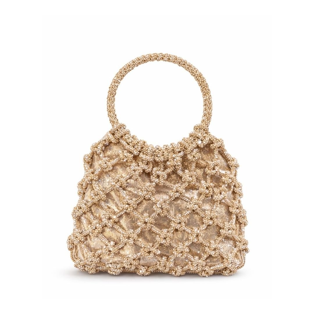 Rhinestone Party Clutch Bag - Rose Gold