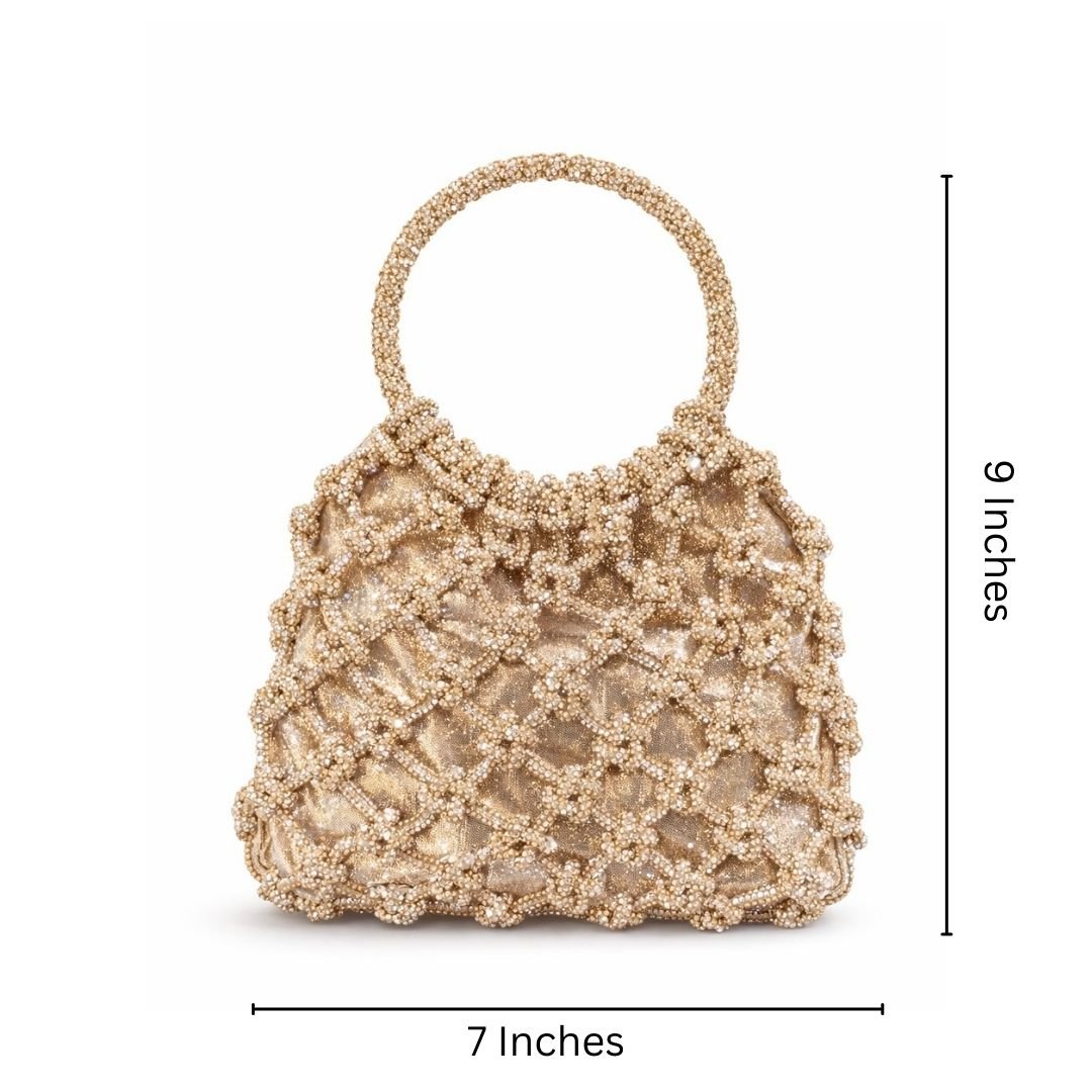 Rhinestone Party Clutch Bag - Rose Gold - Image 2