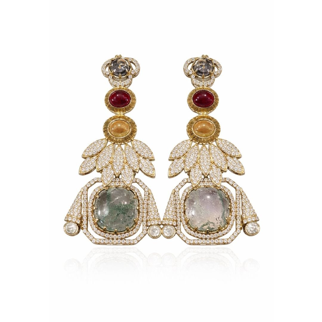 Vintage Gemstones Earrings - Multicolour